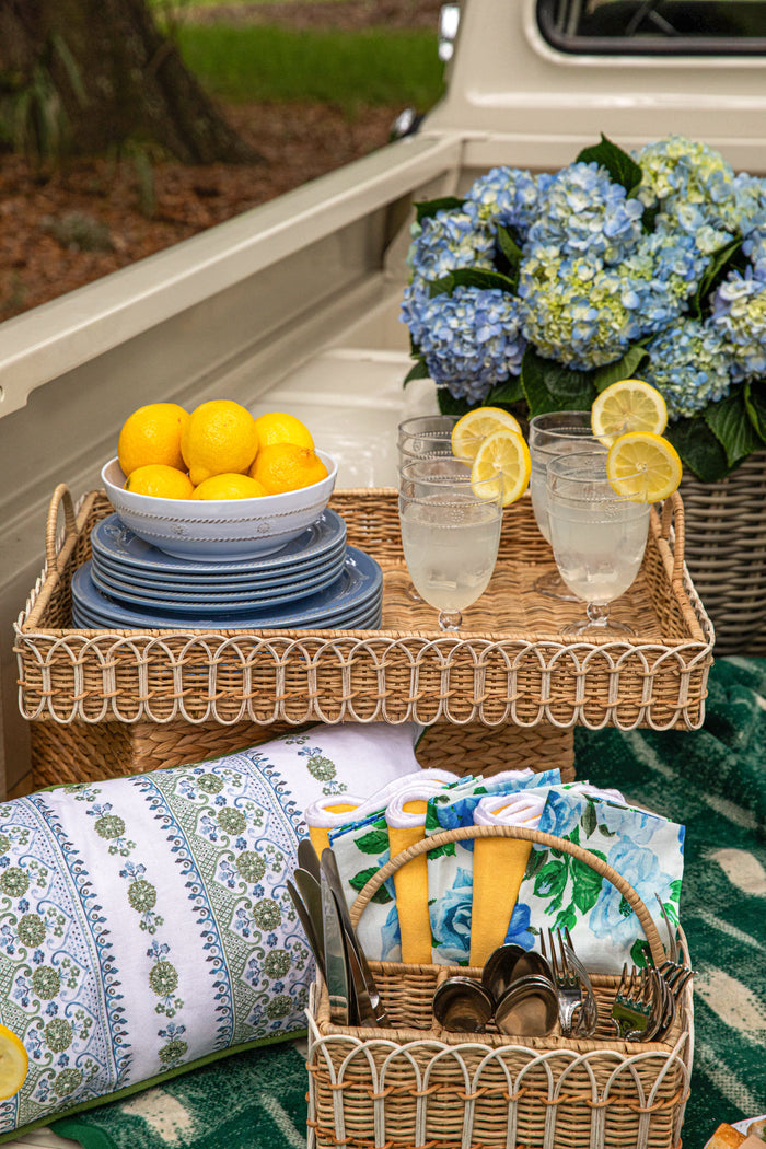 Isabella Acrylic Goblet Set Of 8 displayed in a tailgate-picnic scene, showcasing their classic, effortless elegance, perfect for high-end, fun outdoor gatherings.