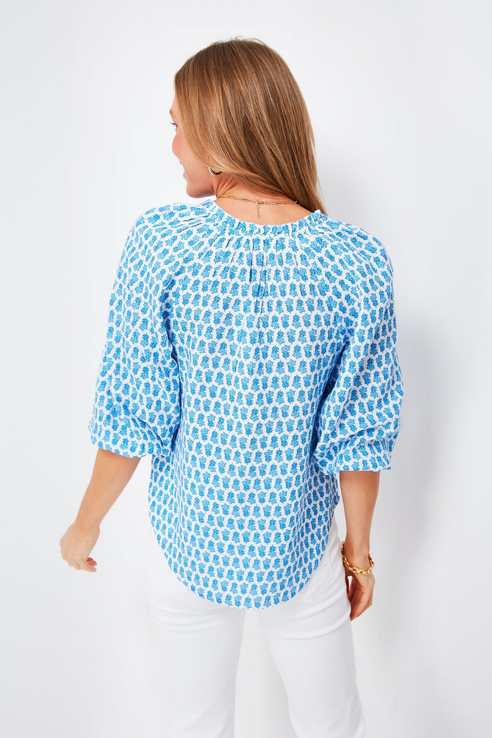 Island Ocean Breeze Seastitch Block Print Popover