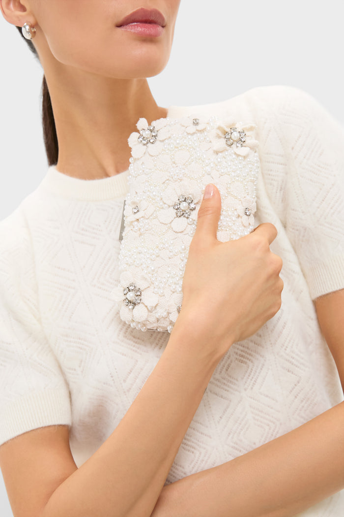 Ivory Beth Encrusted Clutch
