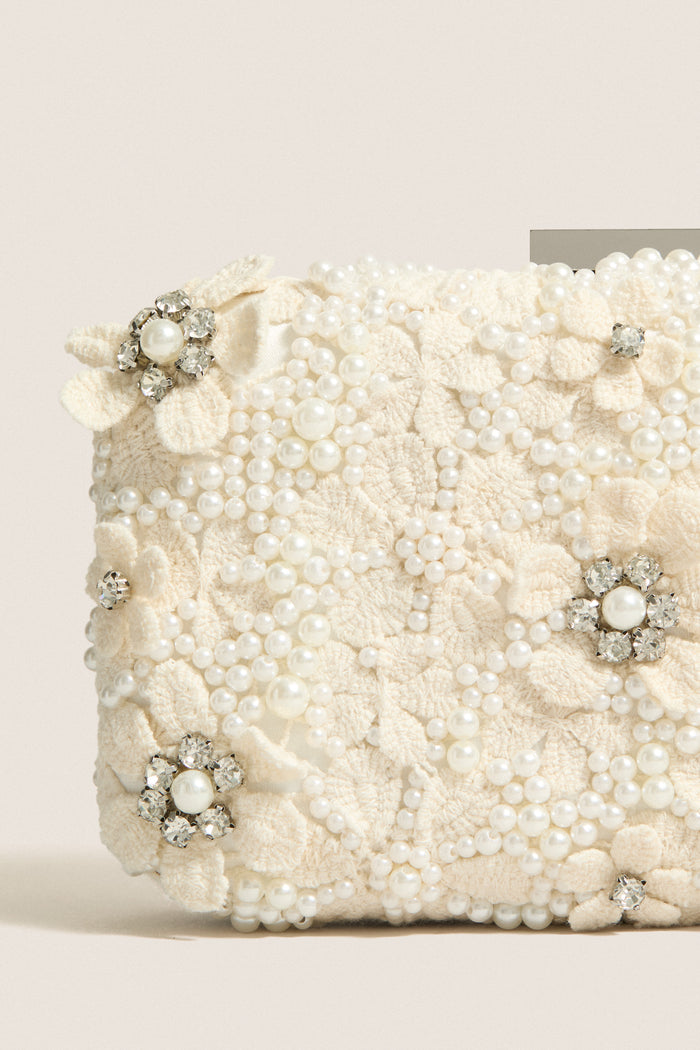 Ivory Beth Encrusted Clutch