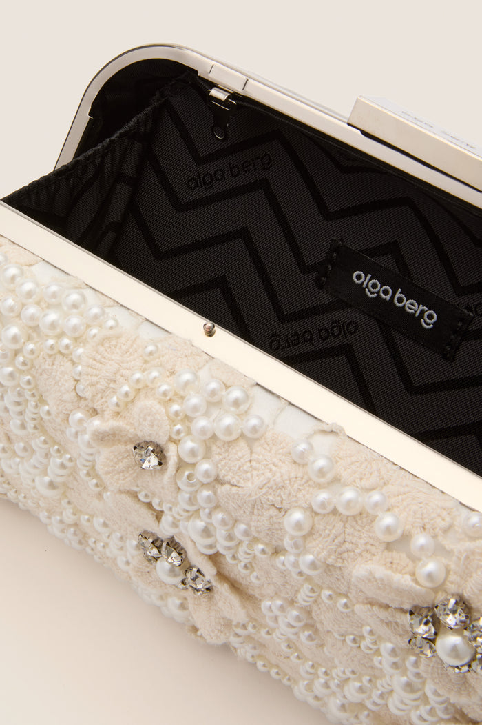 Ivory Beth Encrusted Clutch