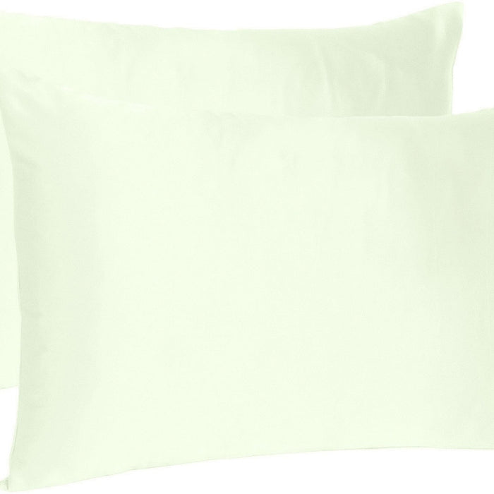 Ivory Dreamy Set Of 2 Silky Satin King Pillowcases