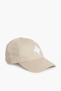 The Tnuck Sport beige ball cap features a white star-shaped patch on the front and an adjustable back for comfort.