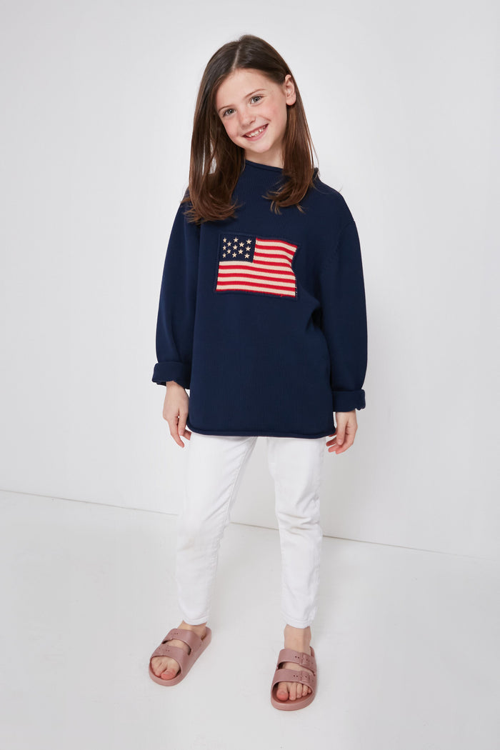 Kid's Navy Americana Sweater
