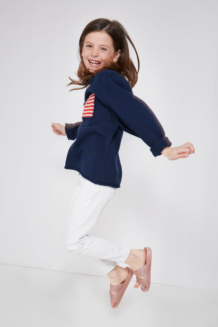 Kid's Navy Americana Sweater