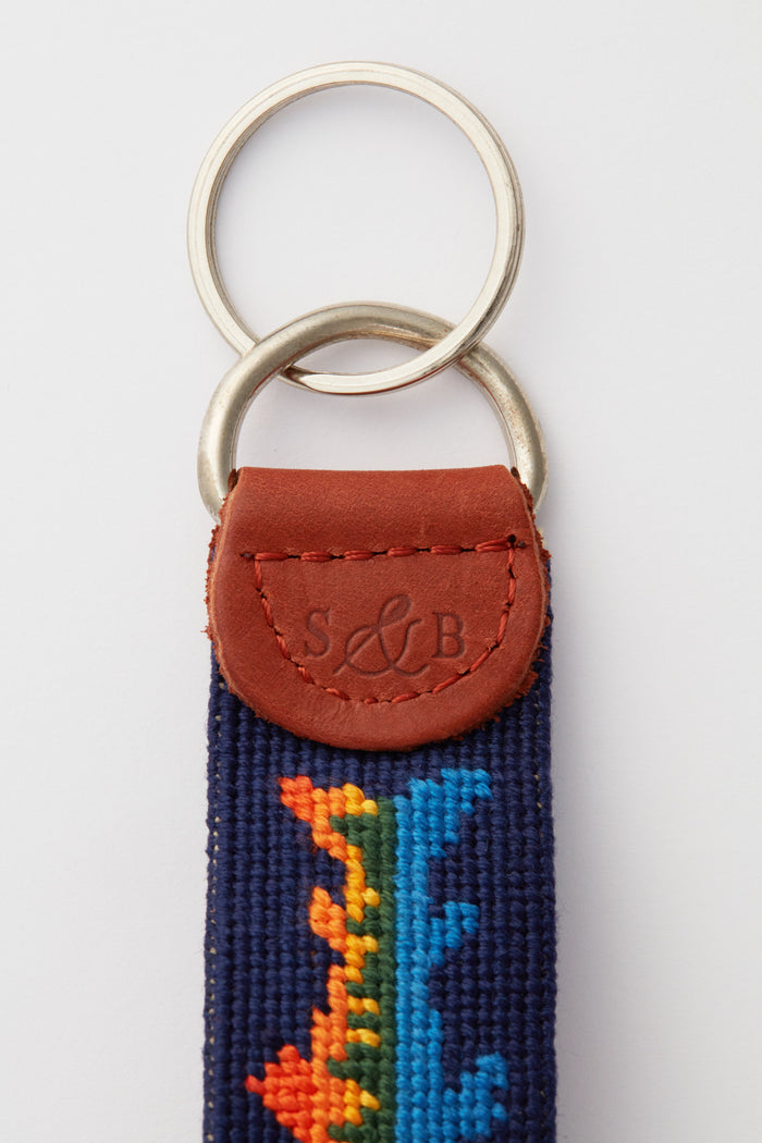 Lake Trout Needlepoint Key Fob