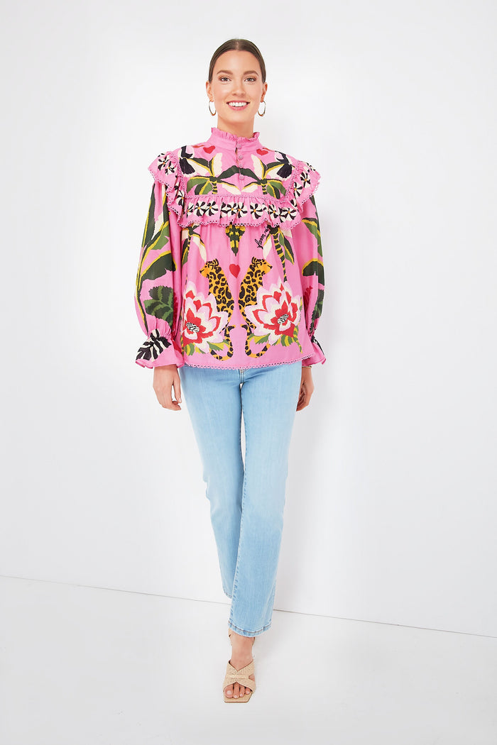 Leopard Forest Pink Blouse