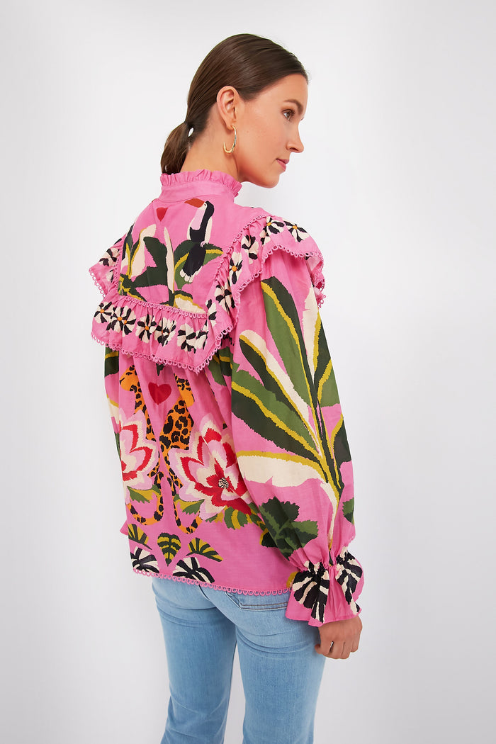Leopard Forest Pink Blouse