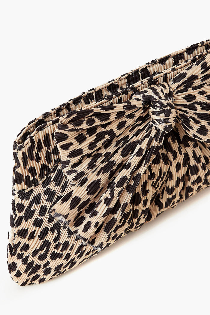Leopard Rayne Pleated Frame Clutch