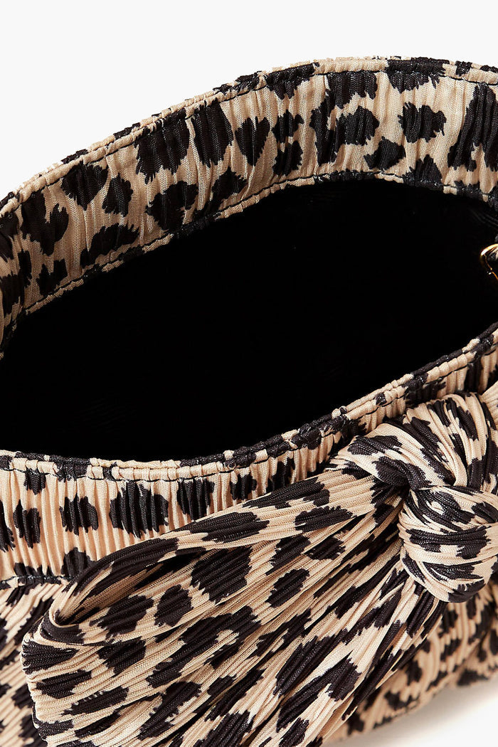 Leopard Rayne Pleated Frame Clutch