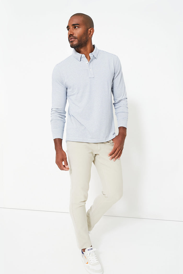 Madaket Stripe Long Sleeve Movement Polo