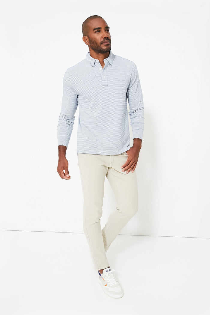 Madaket Stripe Long Sleeve Movement Polo