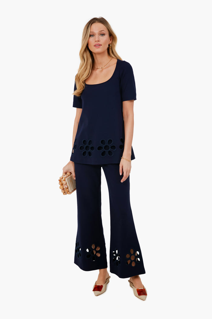 Marine Blue Embroidered Tunic