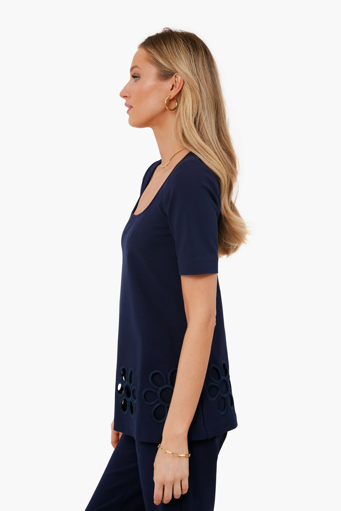 Marine Blue Embroidered Tunic