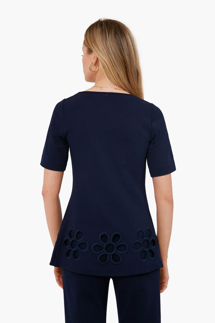 Marine Blue Embroidered Tunic