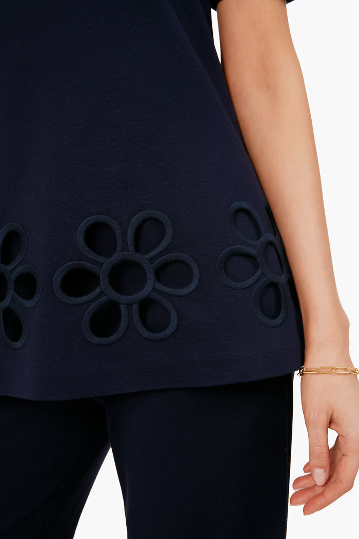 Marine Blue Embroidered Tunic