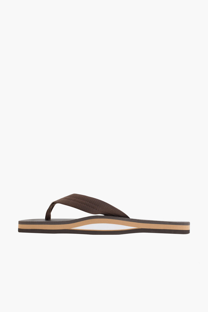 Men's Brown Classic Rubber Single Layer Arch Support Sandal