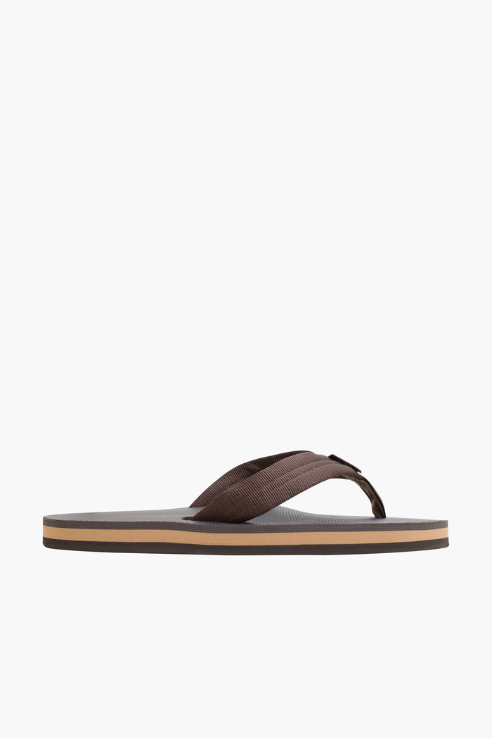 Men's Brown Classic Rubber Single Layer Arch Support Sandal