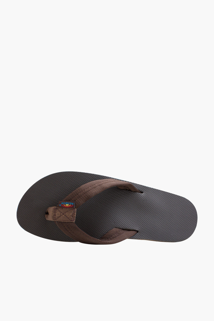 Men's Brown Classic Rubber Single Layer Arch Support Sandal