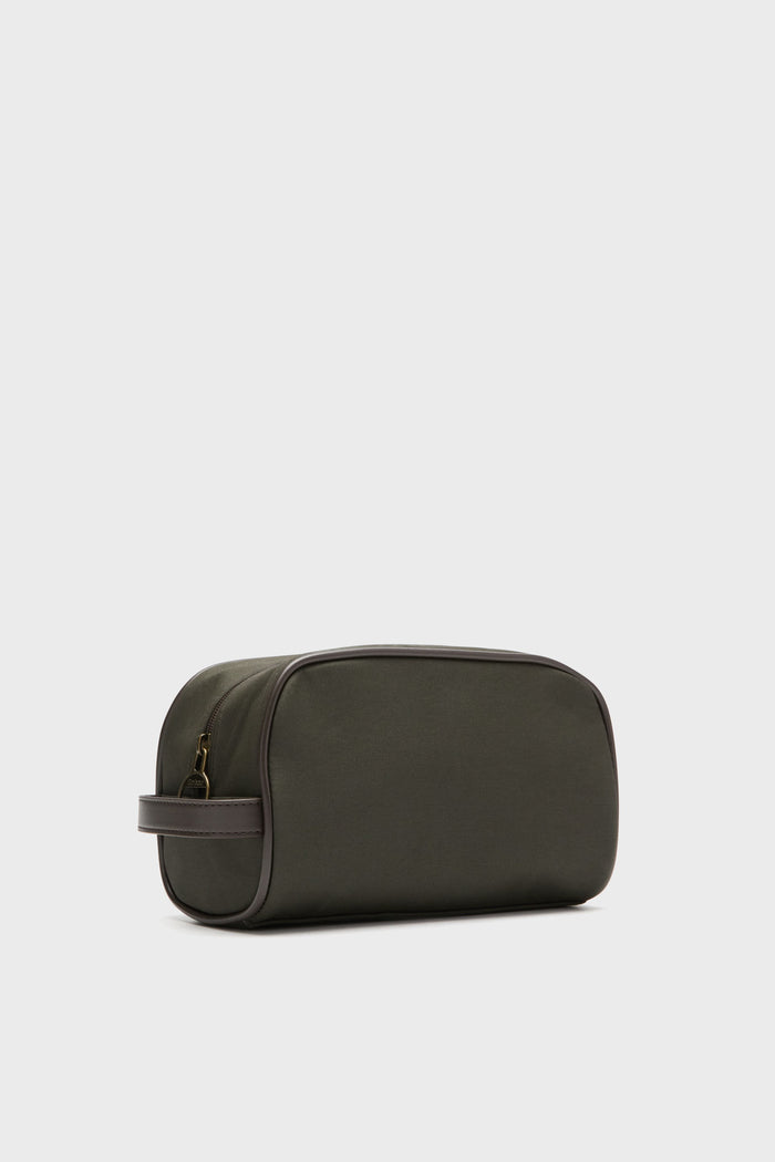 Mens Olive Wax Washbag