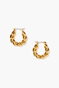Tuckernuck Jewelry's Mini Twisted Gold Hoop Earrings feature a gold-plated finish, making them an ideal choice for fans of dainty jewelry.