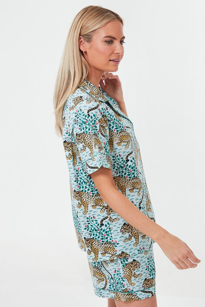 Mint Bagheera Leopard Short PJ Set