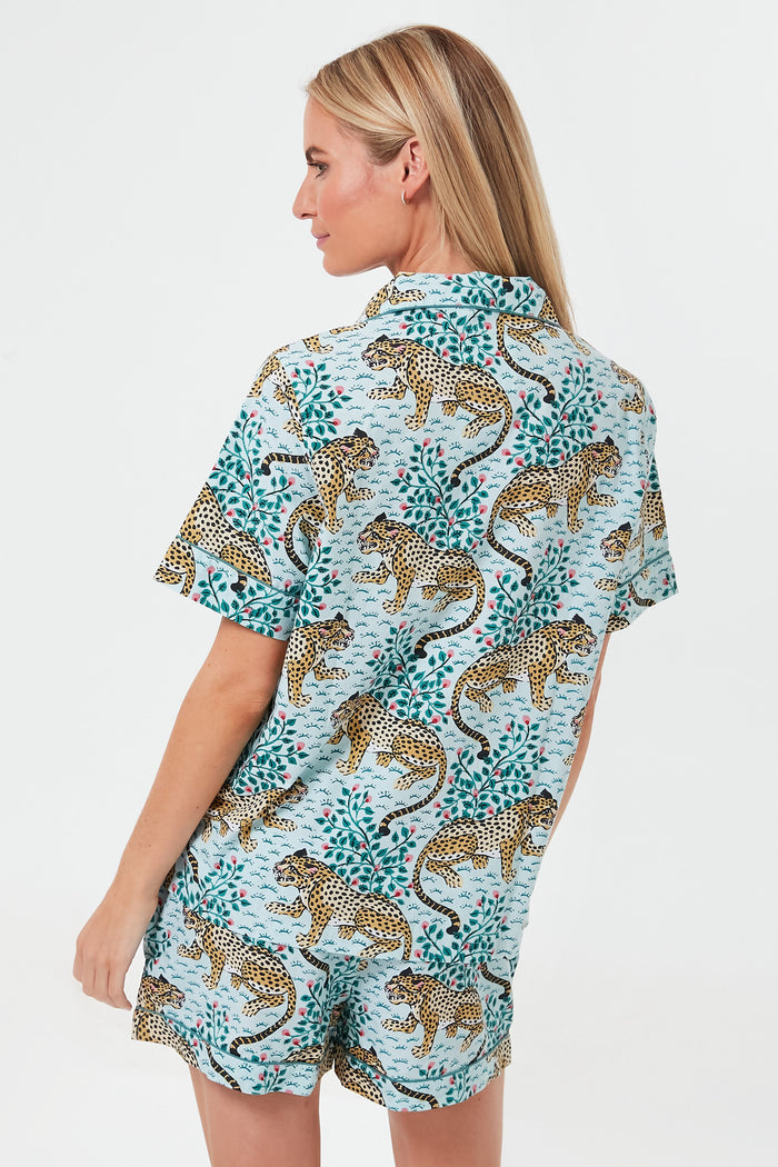 Mint Bagheera Leopard Short PJ Set