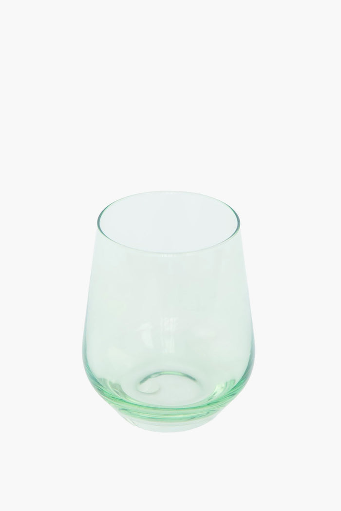 Mint Stemless Wine Glasses Set of 6, classic and effortlessly elegant with a light green tint, perfect for adding a fun, high-end touch to any occasion.