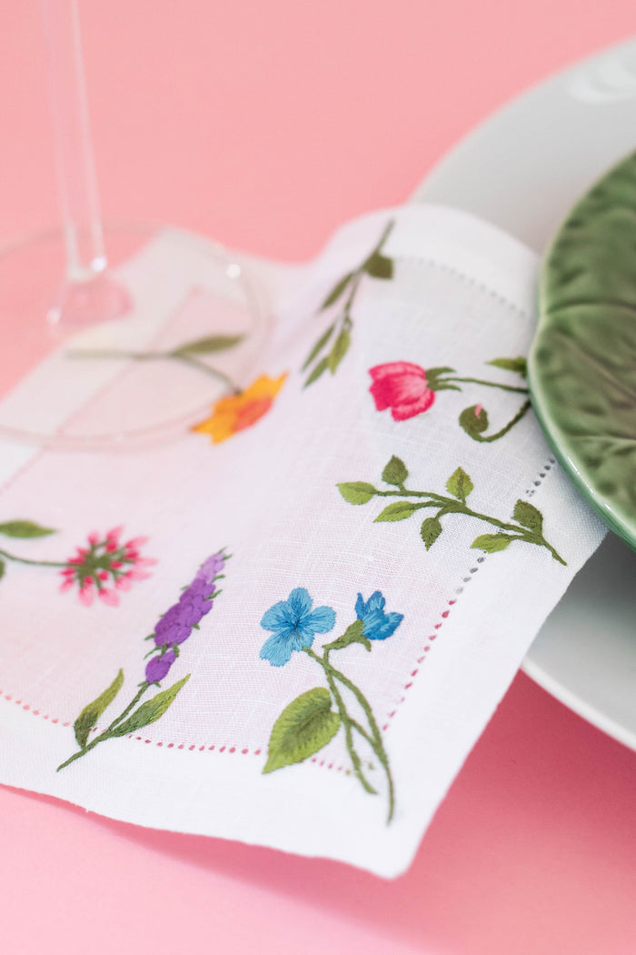 Multi Floral Cocktail Napkins Set of 4