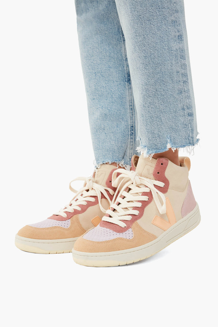 Multicolor Peach V-15 High Top Sneakers