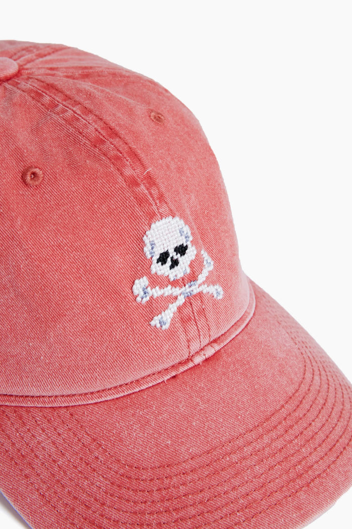 Nantucket Red Jolly Roger Needlepoint Hat