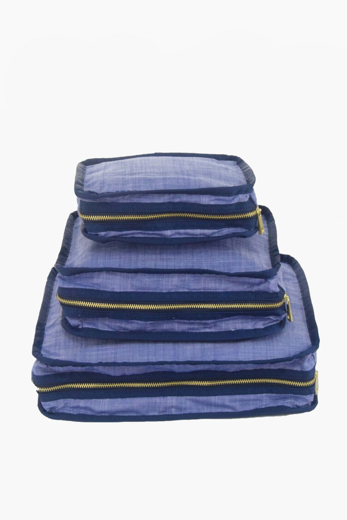Navy Chambray Travel Set