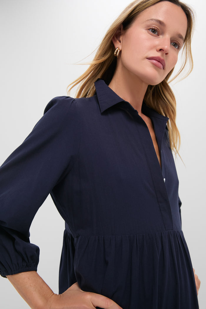 Navy Cotton Mabel Maxi Dress