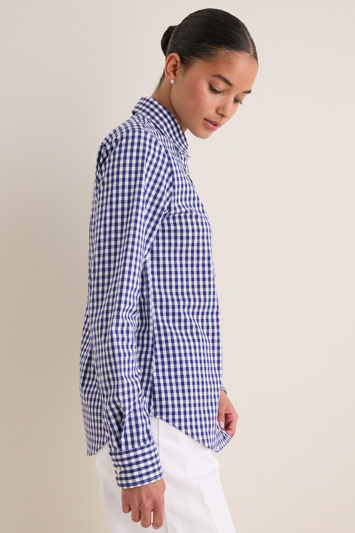 Navy Large Check Long Sleeve Icon Shirt