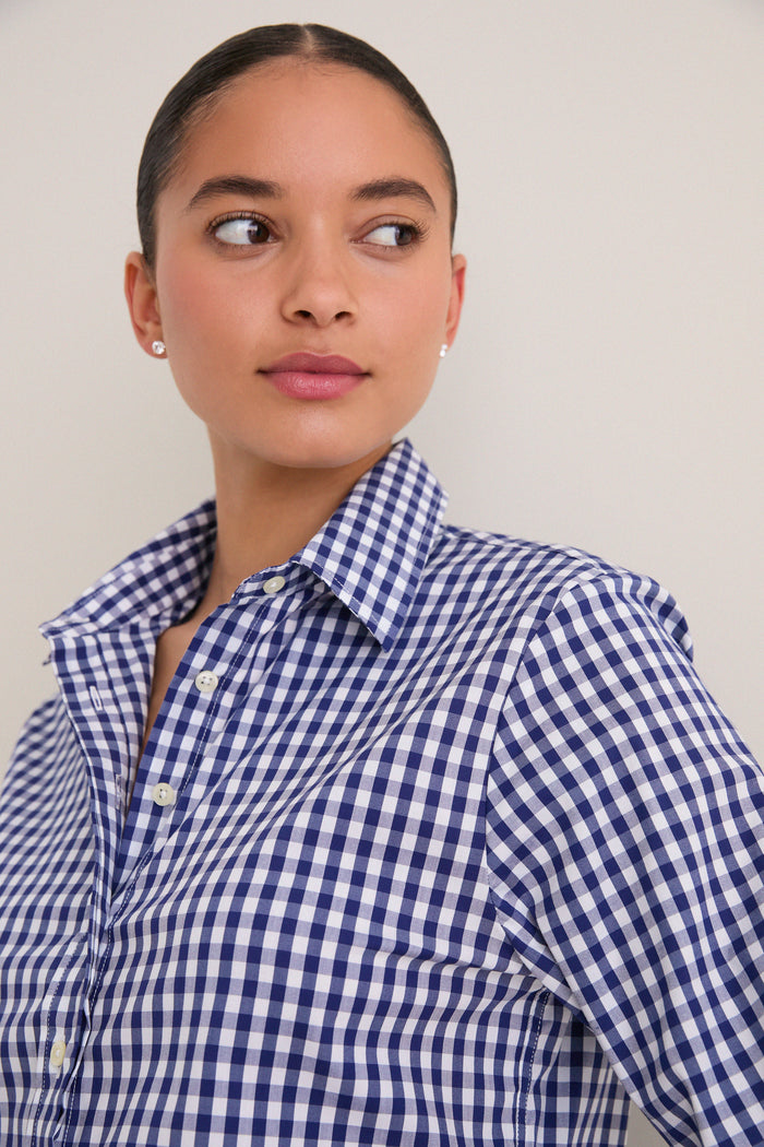 Navy Large Check Long Sleeve Icon Shirt