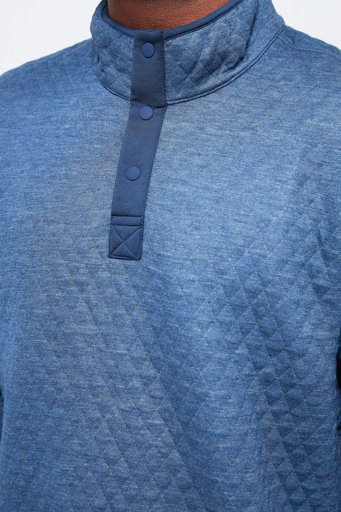 Navy Olive Heather Corbet Reversible Pullover