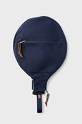 A navy blue round zippered case from Hudson Sutler, featuring a small leather pull. It resembles a paddle racquet cover and is perfect for customizable bags.