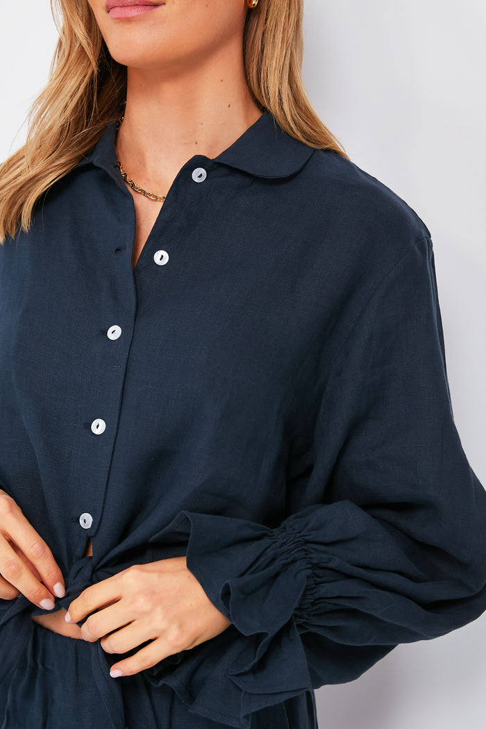 Navy Rumba Linen Lounge Suit
