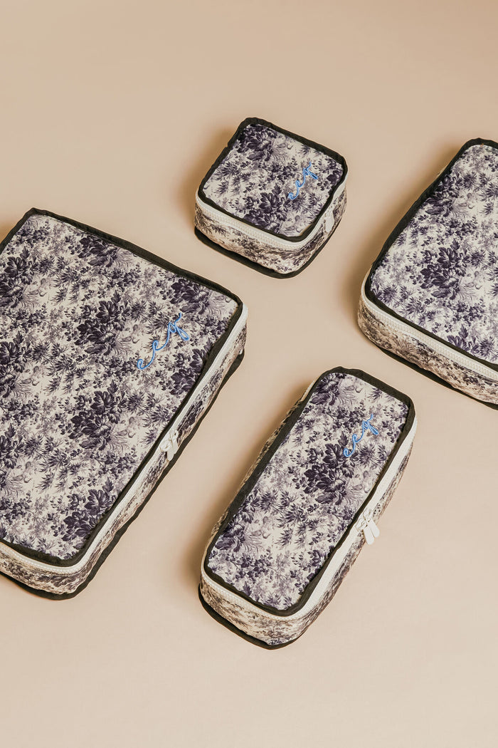 Noir Cypress Toile Packing Cubes