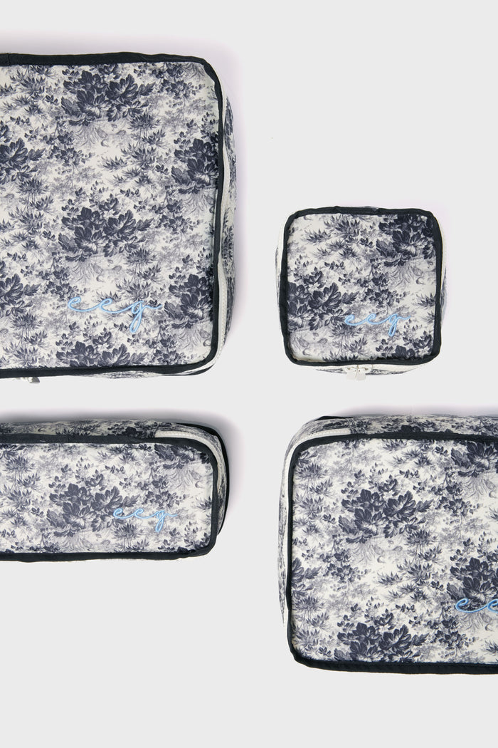 Noir Cypress Toile Packing Cubes