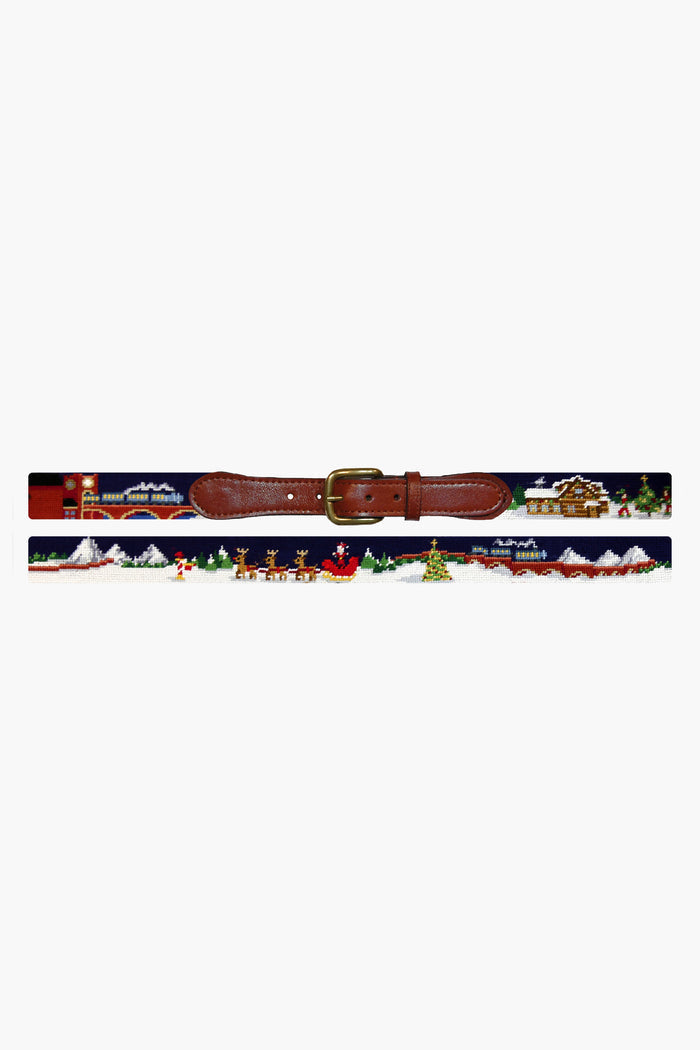 North Pole Needlepoint Belt