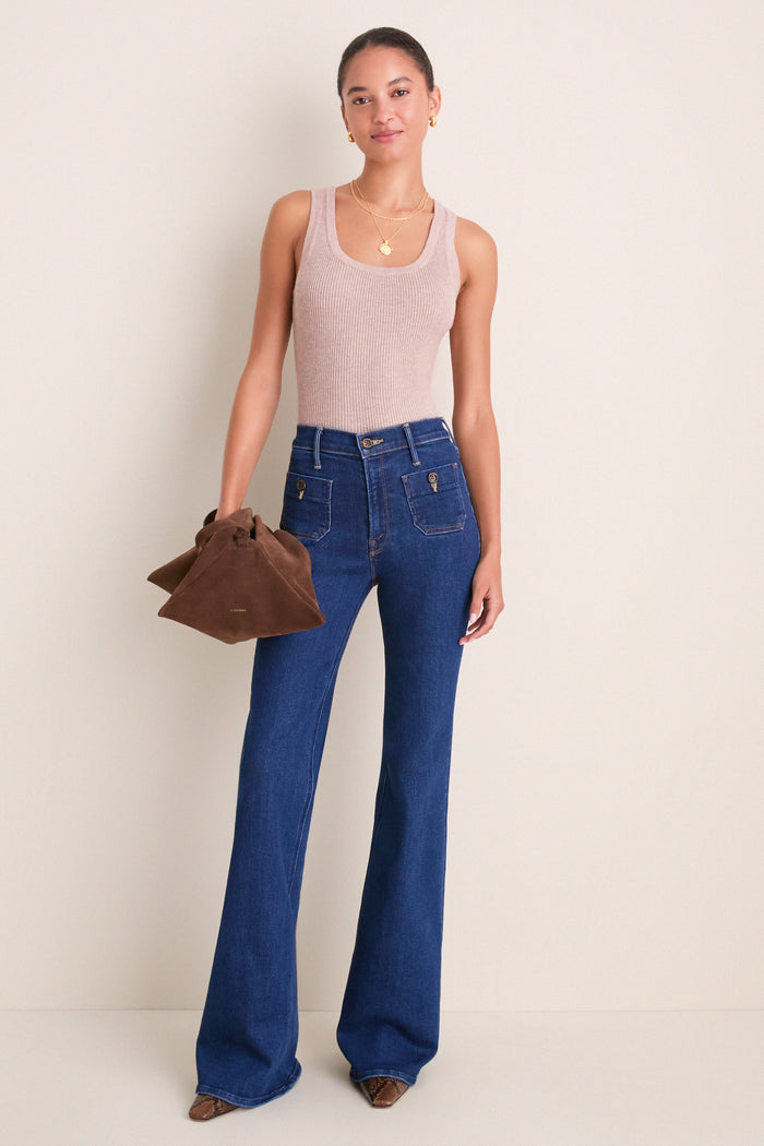 Oat Shelby Rib Knit Tank