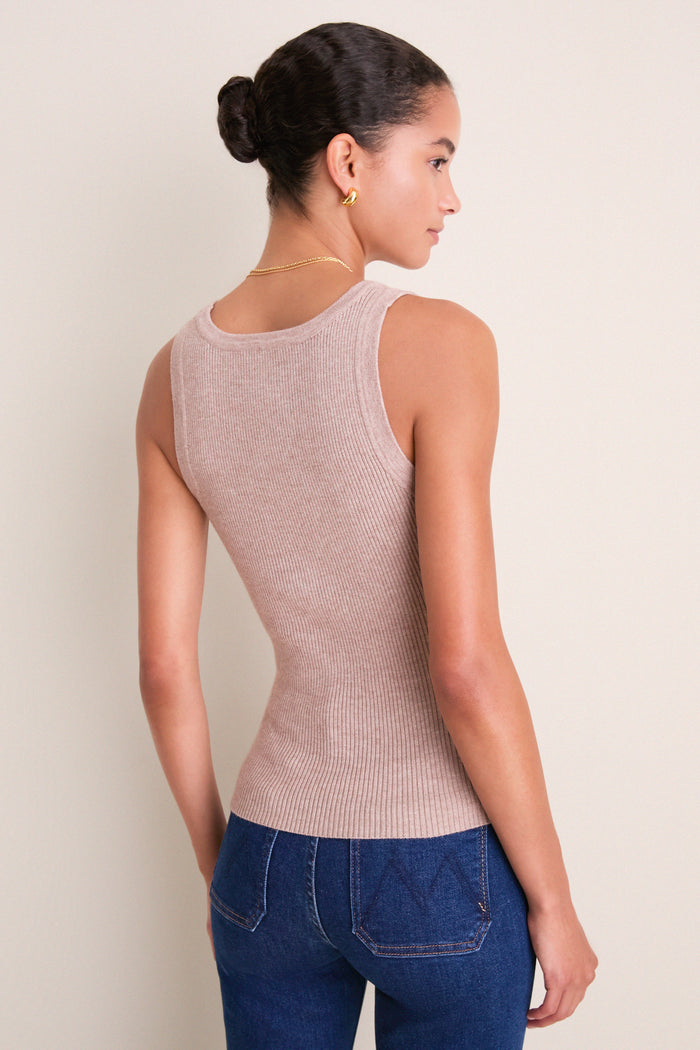 Oat Shelby Rib Knit Tank