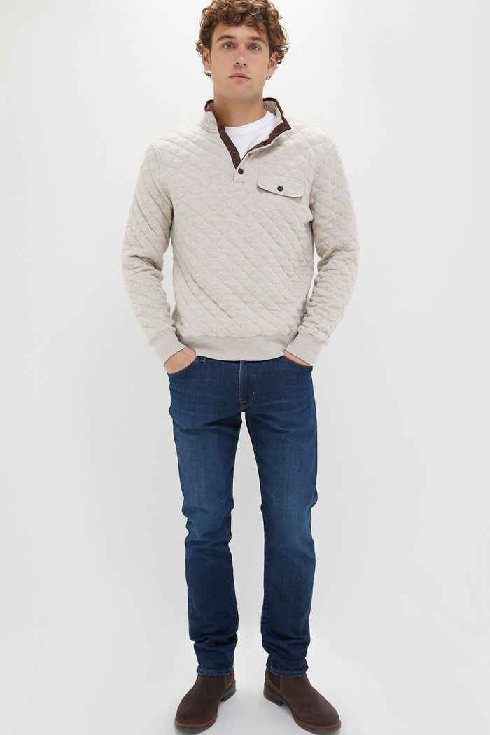Oatmeal Melange Epic Quilted Fleece Pullover