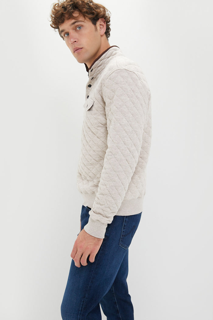 Oatmeal Melange Epic Quilted Fleece Pullover