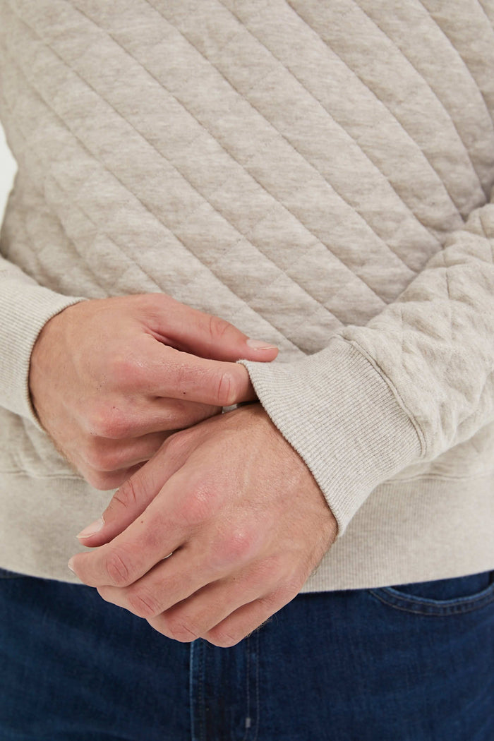 Oatmeal Melange Epic Quilted Fleece Pullover