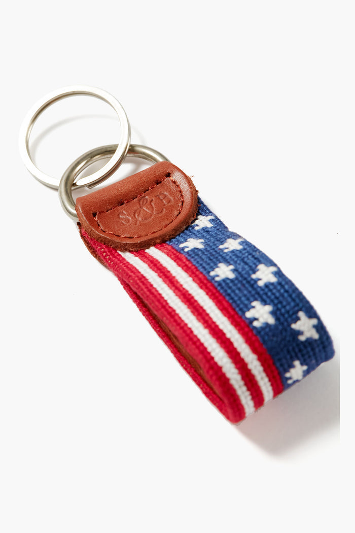 Old Glory Needlepoint Key Fob