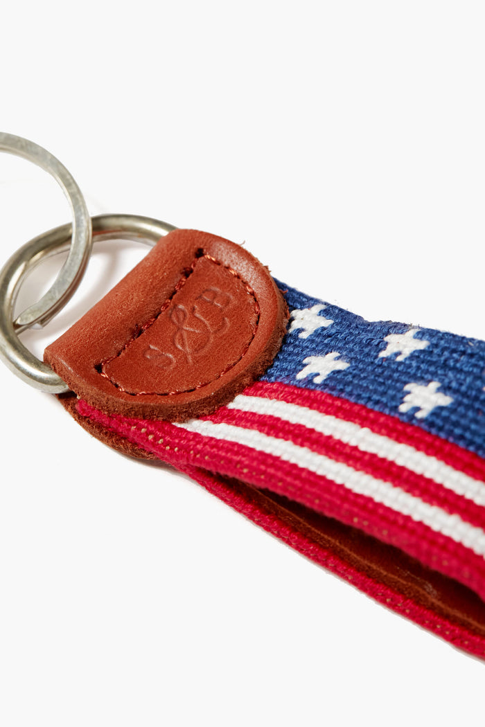 Old Glory Needlepoint Key Fob