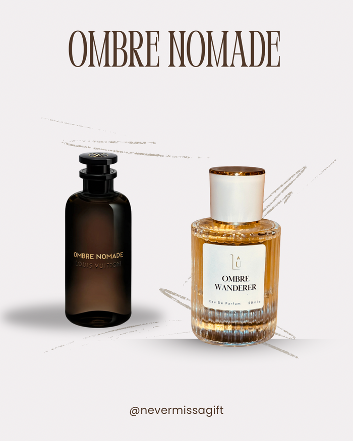 Two Ombre Nomade perfume bottles on a white background