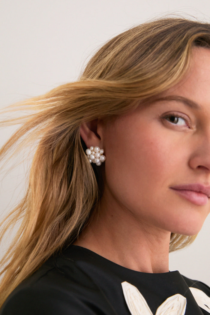 Pearl Cluster Earrings